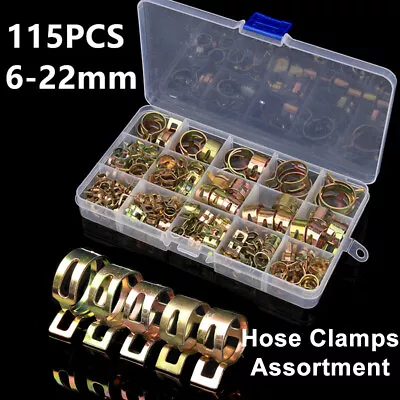 115 Pcs Fuel Line Hose Tubing Spring Clips Clamps Assortment Kit For Motorcycle • $10.96