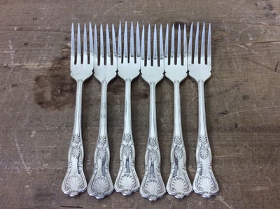 £14.99 • Buy Set Of 6 Vintage Silver Plated Kings Pattern Dinner Forks By Viners Sheffield A1