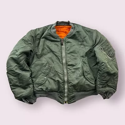 Vintage Alpha Industries MA-1 Military Bomber Jacket 1974 Vietnam Size M • $129.95