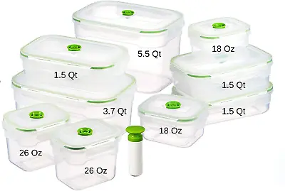 $108.53 • Buy Lasting Freshness 19 Piece Vacuum Seal Food Storage Container Set, Rectangle