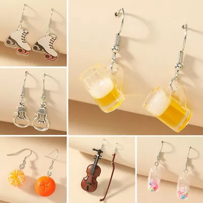 1Pair Women Acrylic Fruit Leaves Pendant Ear Dangle Cartoon Earring Jewelry Gift • $1.75