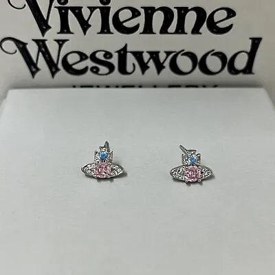 Vivienne Westwood Pink Crystal Earrings Mini Earrings With Gift Box • $20.90