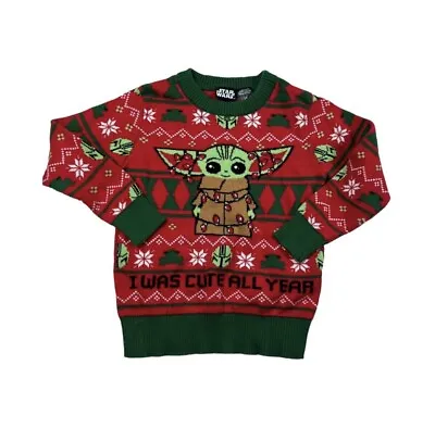 $14.99 • Buy Star Wars Kids Mandalorian Grogu Baby Yoda Christmas Sweater Size 2T