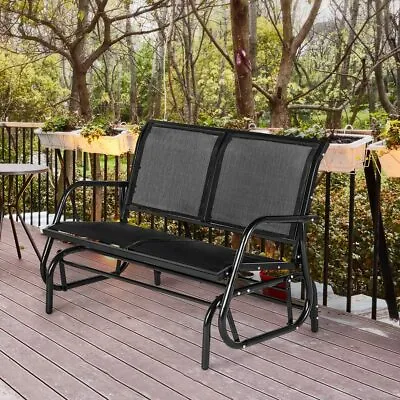 AECOJOY Outdoor Swing Glider Bench 2 Person Loveseat Patio Rocking Chair  • $104.98