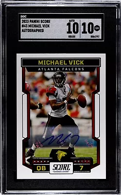 MICHAEL VICK 2023 Panini Score Autograph #43 SGC 10/10 GEM MINT AUTO POP 1 • $79.99