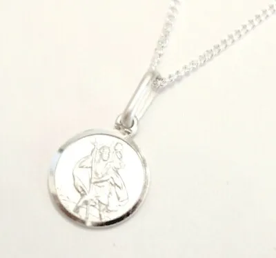 Boys 925 Sterling Silver Saint Christopher Pendant Free Engraving Gift Boxed • £19.95