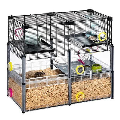 Hamster Cage MULTIPLA CRYSTAL Ferplast Animal Pet Home With Accessories & Tubing • £159.99