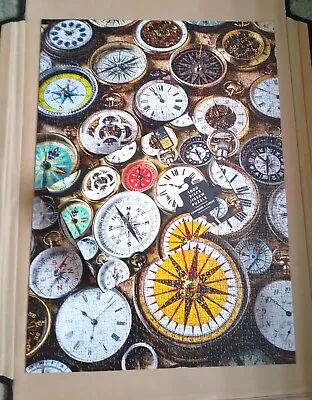 M&S COMPASSES & CLOCKS 1000 Piece Jigsaw Puzzle COMPLETE • £6