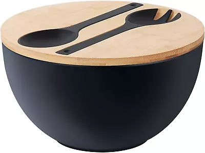 11.3  Extra Large Salad Bowl With Wooden Lid & Servers 208Oz Oversized Bamboo  • $55.34