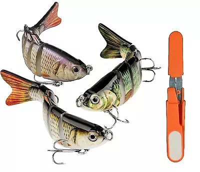 3PCS Lifelike Swimbait Multi-Joint Fish Lure Crankbait Bionic Bait Bass Scissor • $10.99