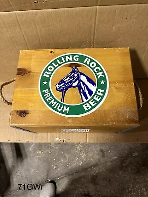 Vintage Limited Edition Rolling Rock Beer Wooden Box Crate Checker Board Game   • $339.15