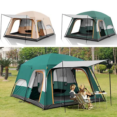 8-12 Person Camping Tent Waterproof Room Hiking Fishing Sunshine Shelter S S3H9 • £157.37