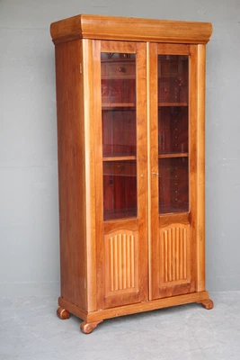 $1750 • Buy Antique Art Deco Glazed Bookcase Glass Doors Removable Shelves 1930 Scandinavia 
