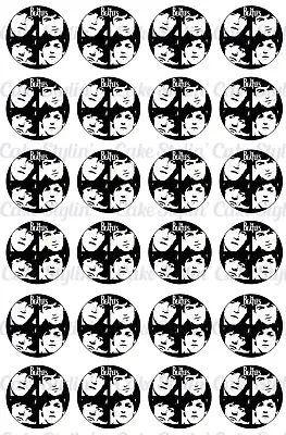 24 X The Beatles Cupcake Toppers Edible Wafer Paper Birthday Cake Image 4cm • $10.95