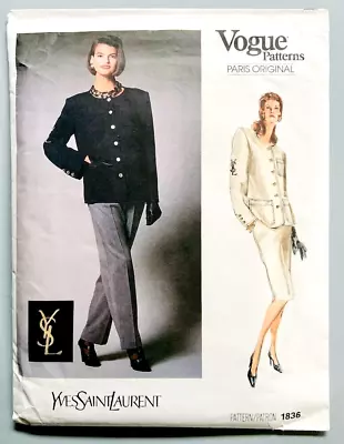 1987 Vogue Paris Original Yves St Laurent  #1836  Un-cut/complete  Sz 10 • $18