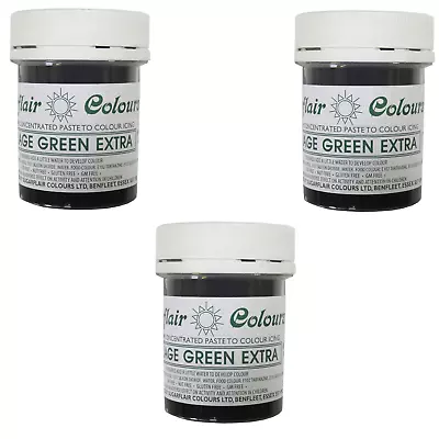 3 X Sugarflair Paste Gel Edible Food Colouring Colours Icing - Foliage Green • £9.99
