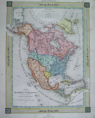 1843 Rare Original Map Texas Republic United States Canada Florida Mexico Cuba • $149.99