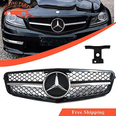 NEW Chrome Front Grille Grill W/ Star For Mercedes Benz W204 C250 C300 2008-2013 • $75.99