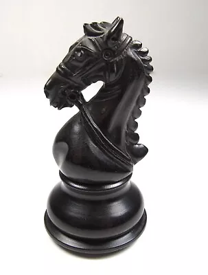 Vintage Hand Carved Ebony Wood Single Chess Piece 3-1/4  Knight • $49.99