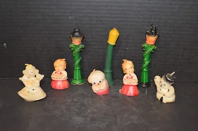 Vintage Gurley Christmas Collection Figure Wax Candles AS IS • $24.98