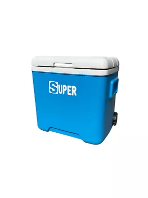 Super 52 Litre Rolling Cool Box Ice Cooler CAMPING BEACH PICNIC FOOD ICE LARGE • £84.99
