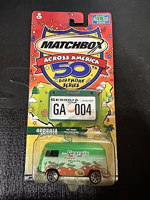 Matchbox 2001 Georgia Peach VW Bus Transporter Van Across America 50th Birthday • $7.10