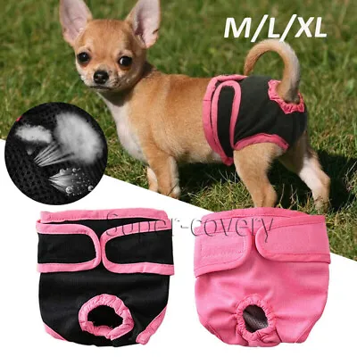 £2.60 • Buy Female Pet Dog Physiological Pants Sanitary Nappy Diaper Shorts Underwear S-XL
