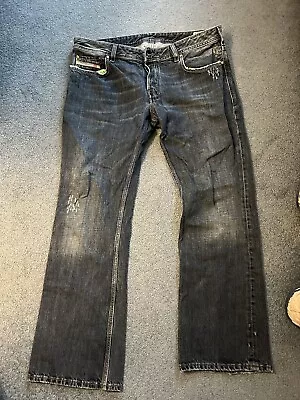 Diesel Zathan 0071S Wash 38 X 32 Men's Blue Jeans Vintage Italy • $68