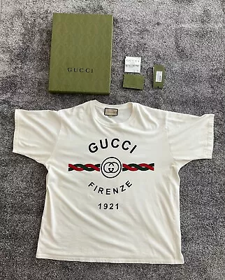 Gucci ‘Firenze 1921’ Print T-Shirt White XXXL With Box & Receipt • $265