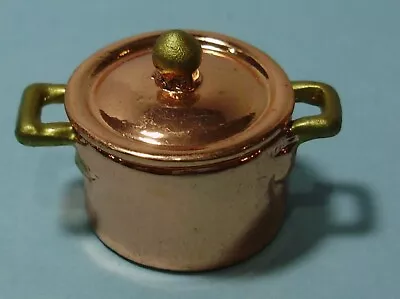 Dollhouse Miniature – 1:12 Pot With Lid – Copper Brass Finish • $3