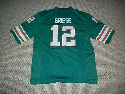 BOB GRIESE Unsigned Custom Miami Teal Sewn New Football Jersey Sizes S-3XL • $38.05