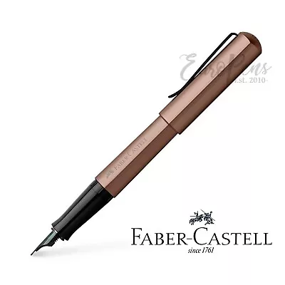 Faber-Castell Fountain Pen Bronze Hexo Medium Fine Or Extra Fine Nib 150580 • £34.95