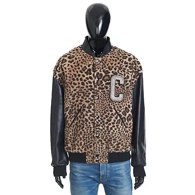 CELINE 3800$ Teddy Jacket In Leopard-print Fleece With Embroidered Patch • $2240