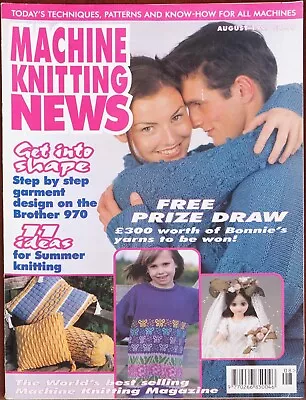 Machine Knitting News Pattern Magazine August 1999 Ladies Mens Dolls Clothes • £5.49