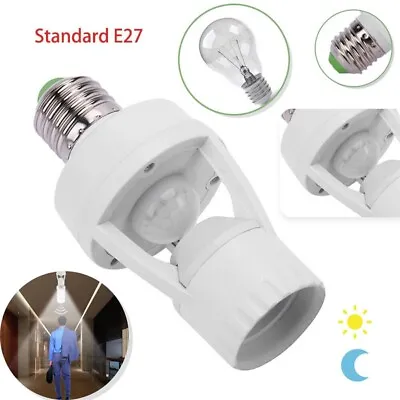£7.98 • Buy Infrared PIR Motion Sensor E27 LED Light Lamp Bulb Holder Socket Switch 360°