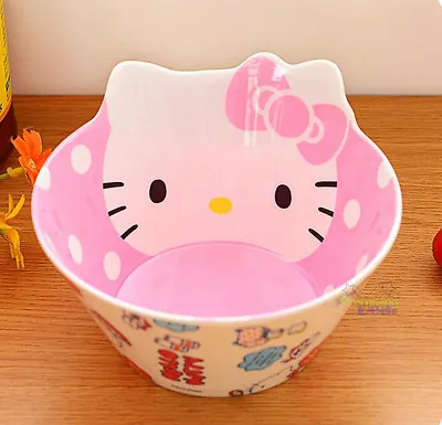 £14.80 • Buy New Cute Hello Kitty Food Fruit Rice Soup Bowl Kitchen Die-Cut Melamine Bowl