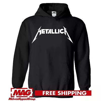 METALLICA HOODIE Sweatshirt 90s Heavy Metal Rock Band Logo James Lars Black Albu • $34.99