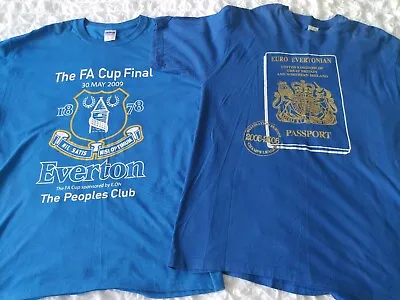 2 Everton T Shirts Size L. FA Cup Final 2009 Euro Passport 2005-06.  • £6