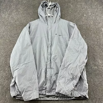 Columbia Jacket Mens 2XL XXL Grey Hooded Omni Tech Rain Coat Mesh Lined Outdoors • $19.95