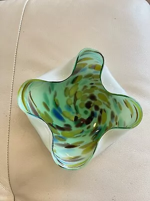 Vintage Murano End Of Day Glass Bowl Dish Italy Tutti Frutti Mid Century 8  • $28.99