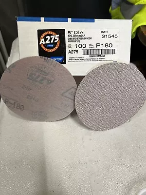 Norton Sanding Discs 5  A275 662611-31545  Grit P180 100/pk Norgrip (R) • $20