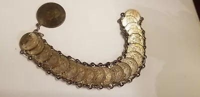 Vintage 1957 Mexico Mexican Coin Bracelet Cinco Centavo  • $44.99