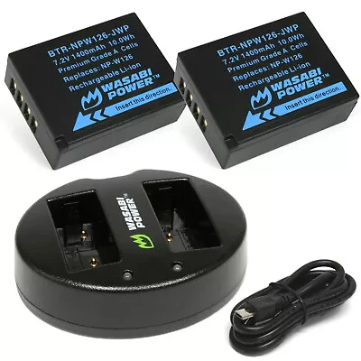 Wasabi Power Battery (2-Pack) And Dual Charger For Fujifilm NP-W126 NP-W126S • $19.99