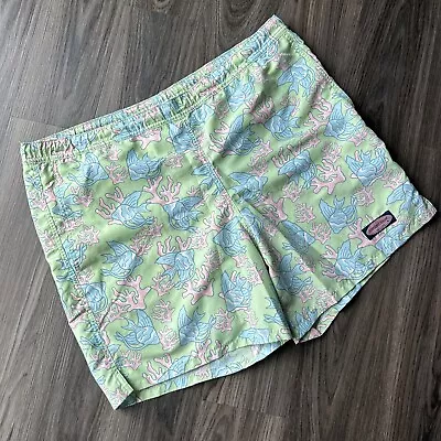 Vineyard Vines Swim Trunks Fish Print Men’s Size Large Mesh Lining EUC • $19.97