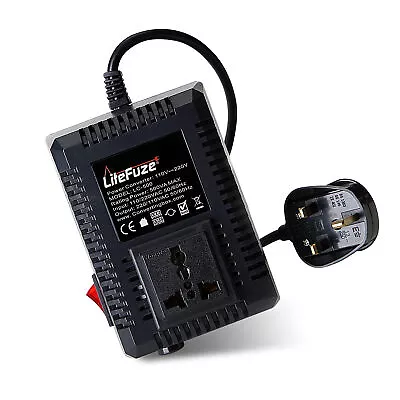 LiteFuze LC-500UK 500W Travel Voltage Converter Transformer - Step Up/Down - UK • $49.99