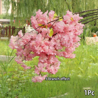Cherry Blossoms Long Stem Branch Artificial Flowers For Wedding Party Garden • $5.19