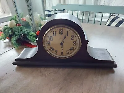 Vintage Sessions Mantel Clock Desk Decoration CHIME 8 Day Old Nice Wood CASE USA • $89.99
