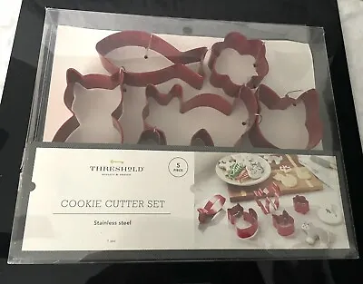 £7.91 • Buy NEW 5 Pc Threshold Cat Shapes Cookie Cutters Set Stainless Steel Fish Kitten Paw