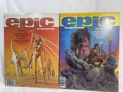 Marvel EPIC ILLUSTRATED Magazine Lot Of 2 - SUMMER-FALL 1980 EXCELLENT CONDITION • $12.95