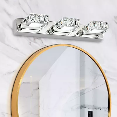 Modern LED Crystal Mirror Light Bathroom Toilet Wall Lamp Fixture Vanity Lamp US • $37.05